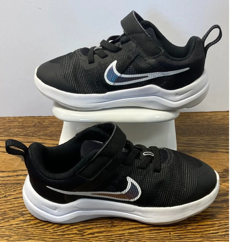 Nike Downshifter 12 Toddler Shoes Black White DM4191-003 Size 9C Sneaker